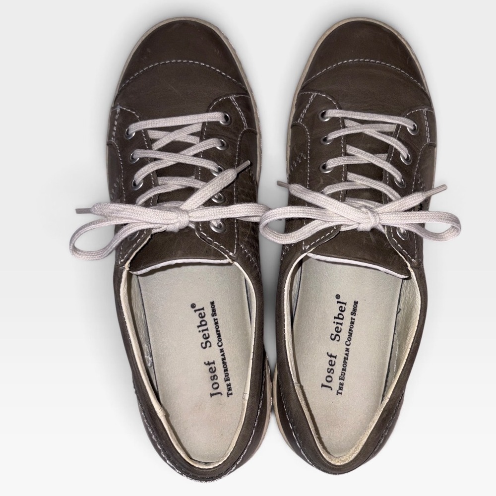 Josef Seibel Caspian Sneakers Womens Excellent Leather Comfort Casual 38 Grey - Picture 6 of 12